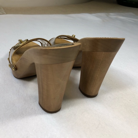 COACH Gold Toned Clog Heel Women's Shoe. Size 8.5 - Picture 5 of 8